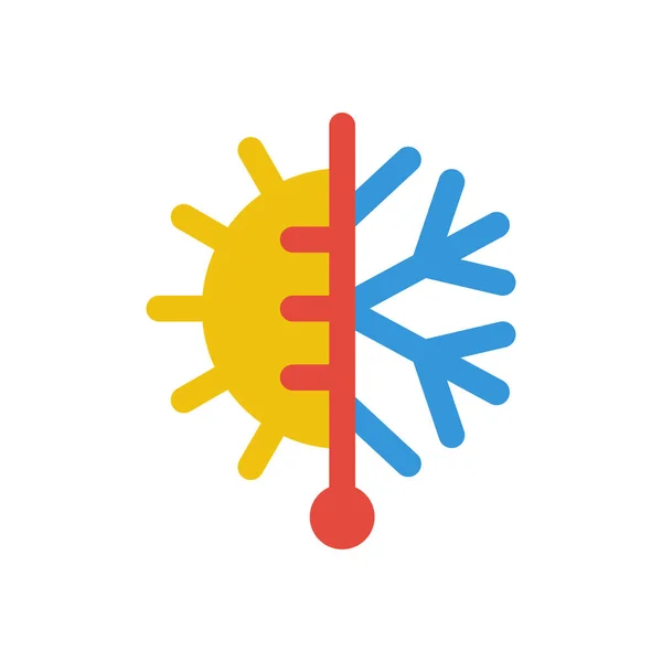 Climate Control Snowflake Symbol Cold Sun High Temperature Sign Temperature — ストックベクタ