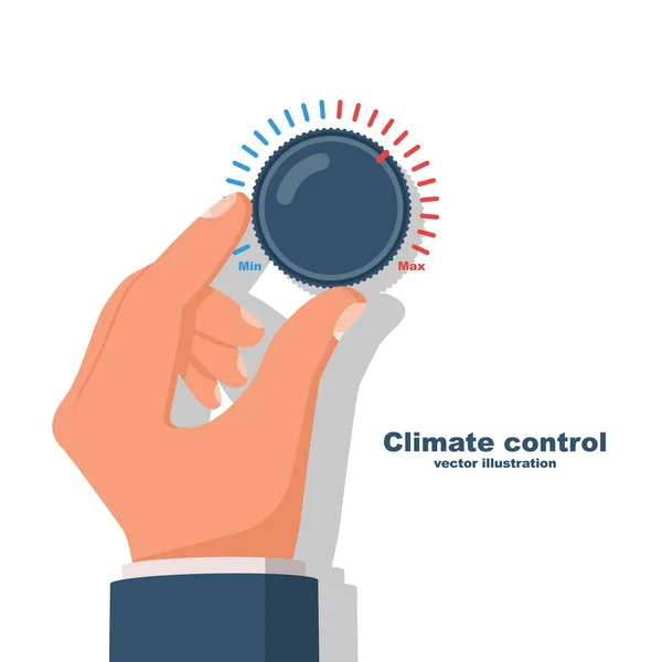 Climate Control Handle Person Includes Air Conditioning Car Driver Turns — Stockový vektor