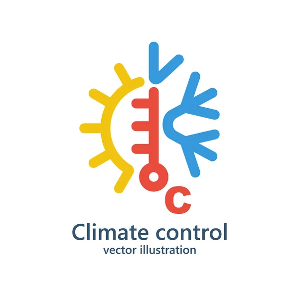 Климат Контроль Снежинка Символ Холода Солнце Знак Высокой Температуры Датчик — стоковый вектор