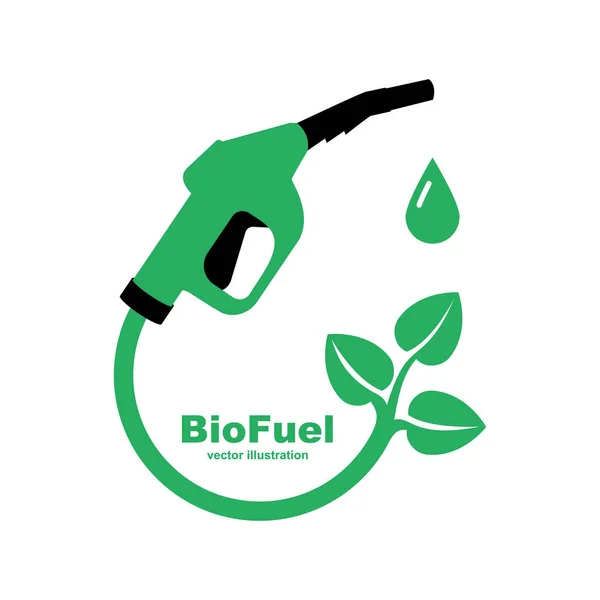 Bio Fuel Logo Ecological Fuel Icon Green Eco Pump Petrol — Stock Vector