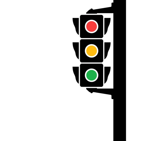 红绿灯的轮廓图标 设计模板 文字的位置 矢量插画平面设计 被白色背景隔离 绿色和黄色 规管道路交通的三种颜色 — 图库矢量图片