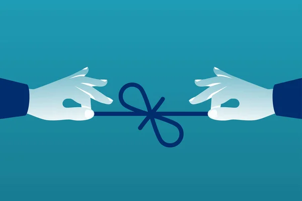 Hands Tie Knot Vector Illustration Flat Design Isolated Background — Stock vektor