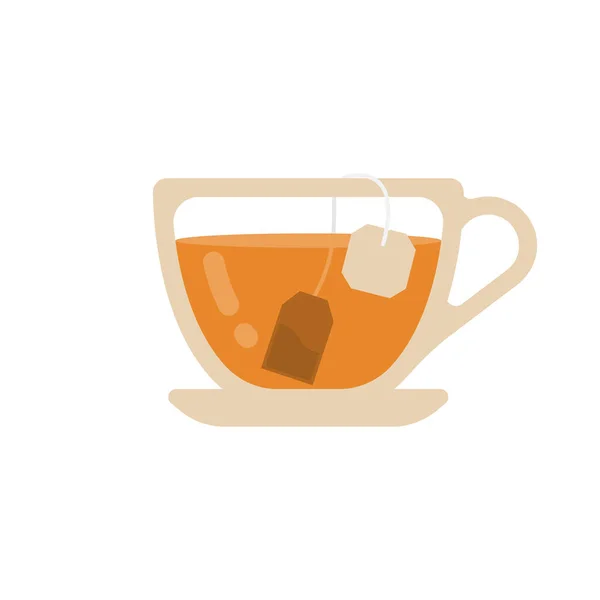 Xícara Chá Isolado Fundo Chá Saco Fabricado Com Limão Relaxa —  Vetores de Stock