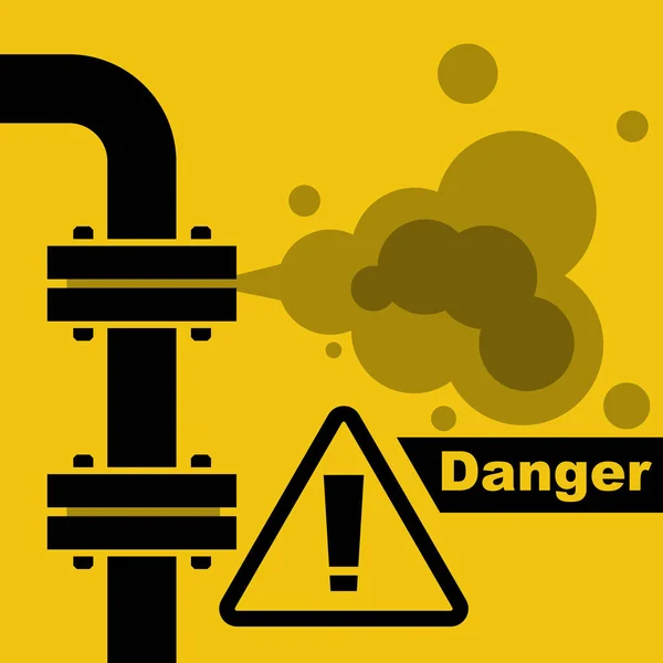 Gas Leak Breakdown Pipelines Danger Concept Warning Template Vector Illustration — Image vectorielle