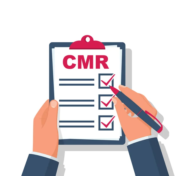 Concepto Cmr Documento Envío Concepto Logístico Logística Mundial Contrato Distribución — Vector de stock