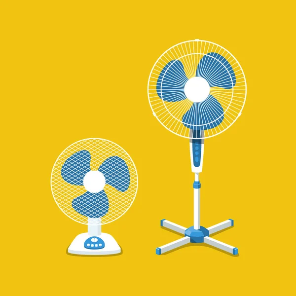 Ventilateur Ventilateur Debout Avec Lames Équipement Électrique Pour Refroidissement Air — Image vectorielle