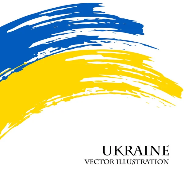 Ucraina Disegno Pennello Bandiera Bandiera Ucraina Stile Grunge Stendardo Modello — Vettoriale Stock