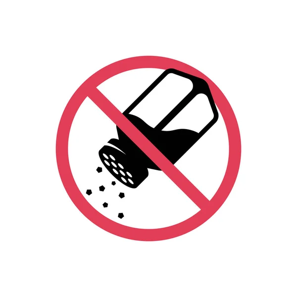 Kein Salzrotes Zeichen Nicht Salz Rundes Verbotssymbol Stopp Symbol Ungesunde — Stockvektor