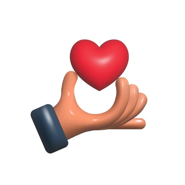 Herz Händen Gib Das Herz Für Den Valentinstag Vektor Illustration — Stockvektor