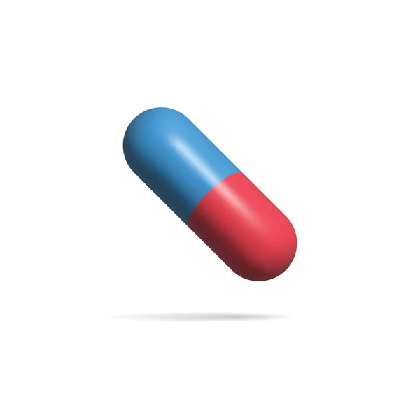 Capsule Icon Capsule Blue Red Medical Pills Vector Illustration Cartoon — Stock Vector