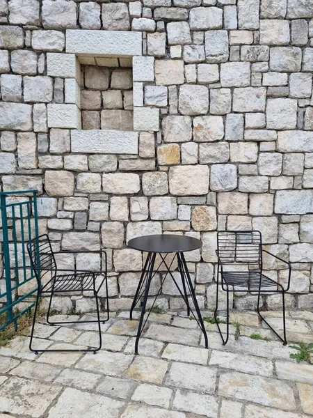 Chairs Background Old Wall — Foto Stock