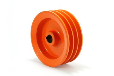 Saman balyası yedek parça karşı şaft makarası, perspektif görünümü beyaz arkaplanda izole