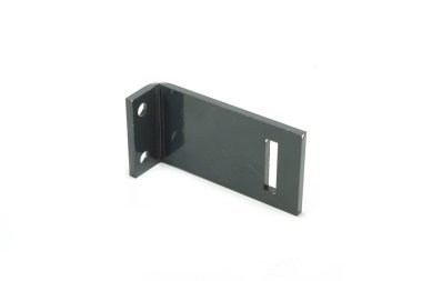 Saman balyası yedek parça iğneleri L plaka desteği, perspektif ön görünümü beyaz arkaplan izole