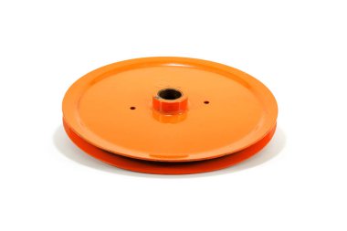 Saman balyası yedek parça iletim makarası, perspektif üst görünümü beyaz arkaplan izole