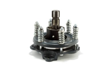 Saman balyası yedek parçası tam debriyaj, perspektif görünümü beyaz arkaplan izole