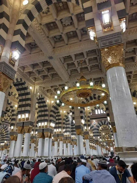 Piękny Widok Meczet Proroka Masjid Nabawi Medina Masjid Nabawi Meczet — Zdjęcie stockowe