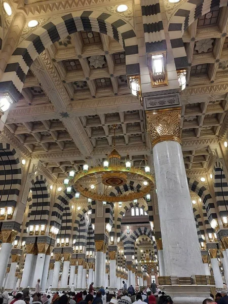 Vacker Utsikt Över Profeten Moskén Masjid Nabawi Medina Masjid Nabawi — Stockfoto