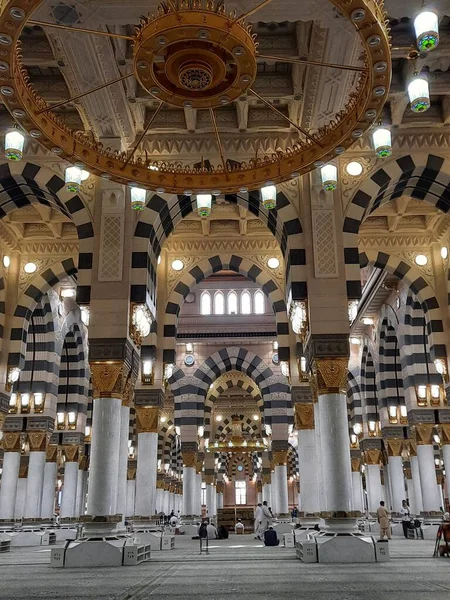 Piękny Widok Meczet Proroka Masjid Nabawi Medina Masjid Nabawi Meczet — Zdjęcie stockowe