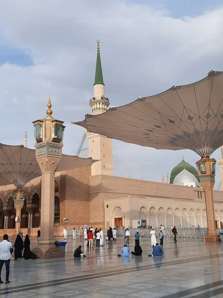 Vacker Utsikt Över Profeten Moskén Masjid Nabawi Medina Masjid Nabawi — Stockfoto