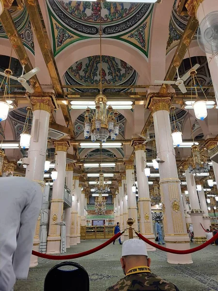 Bella Vista Della Moschea Profeta Masjid Nabawi Medina Masjid Nabawi — Foto Stock