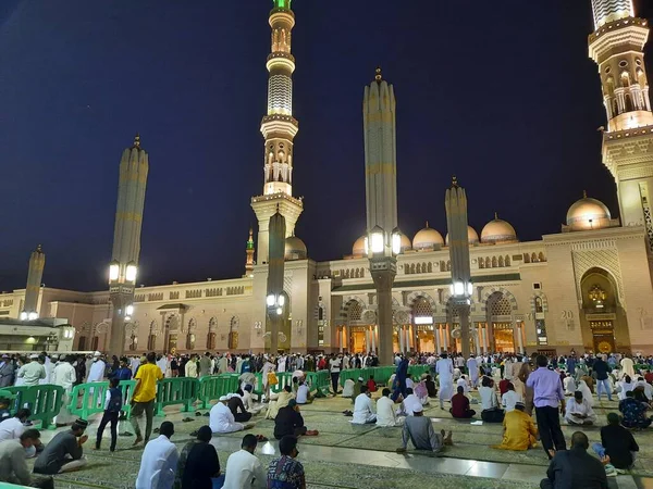 Krásný Výhled Mešitu Proroka Masjid Nabawi Medina Masjid Nabawi Mešita — Stock fotografie