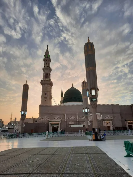 Прекрасний Вид Мечеть Пророка Masjid Nabawi Медіна Мечеть Пророка Мухаммеда — стокове фото