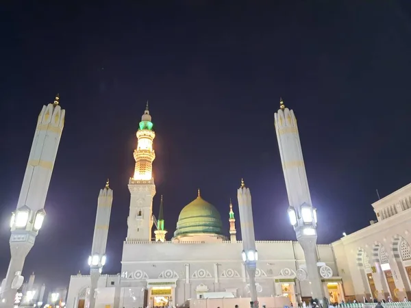 Прекрасный Вид Мечеть Пророка Аль Масджид Набави Медина Мечеть Аль — стоковое фото