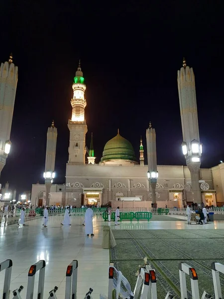 Krásný Výhled Mešitu Proroka Masjid Nabawi Medina Masjid Nabawi Mešita — Stock fotografie