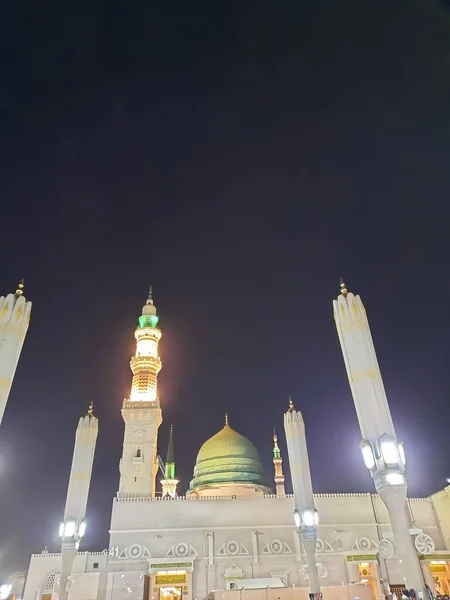 Gyönyörű Kilátás Próféta Mecset Masjid Nabawi Medina Masjid Nabawi Próféta — Stock Fotó
