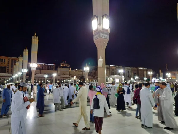 Vacker Utsikt Över Profeten Moskén Masjid Nabawi Medina Masjid Nabawi — Stockfoto