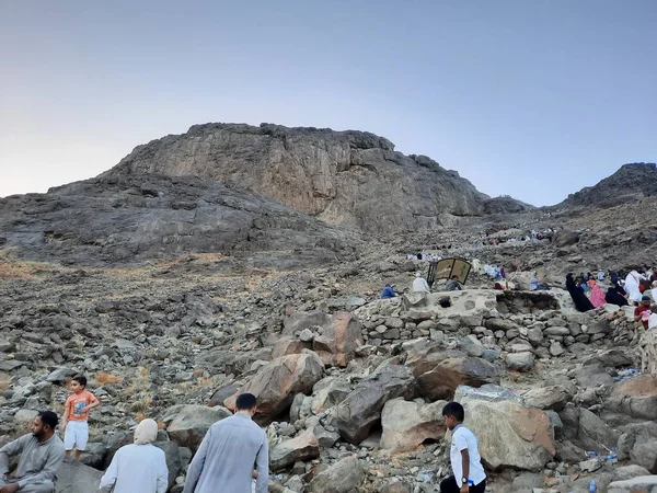 Hermosa Vista Del Monte Noor Hira Cave Makkah Jabal Nour — Foto de Stock