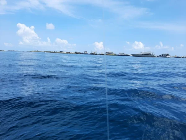 Мбаппе Вид Пляж Хулумале Мальдивы Хулумале Славится Своим Красивым Чистым — стоковое фото