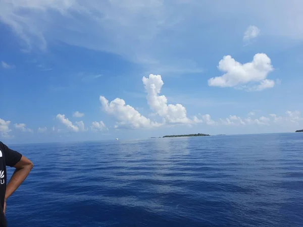 Мбаппе Вид Пляж Хулумале Мальдивы Хулумале Славится Своим Красивым Чистым — стоковое фото
