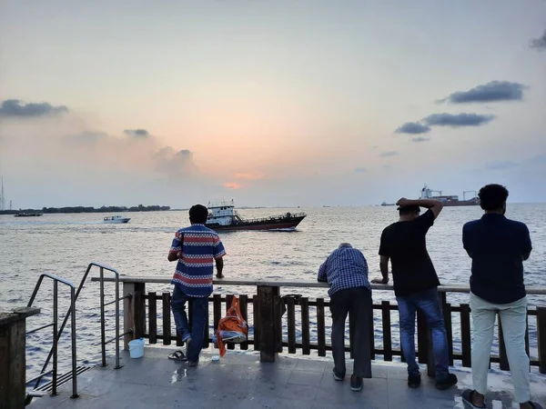 Belle Vue Sur Mer Depuis Plage Male Capitale Des Maldives — Photo