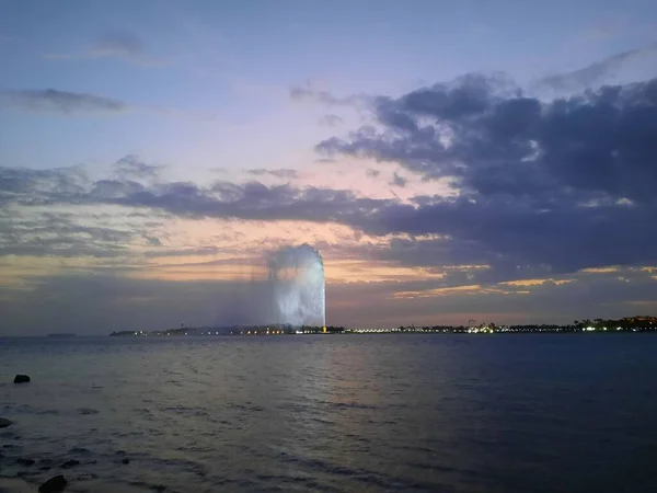 Lindo Pôr Sol Jeddah Corniche Jeddah Corniche Também Conhecido Como — Fotografia de Stock