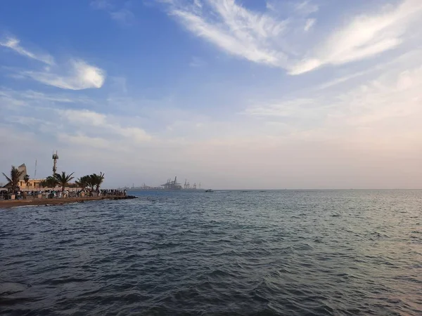 Beau Coucher Soleil Jeddah Corniche Corniche Djeddah Également Connue Sous — Photo