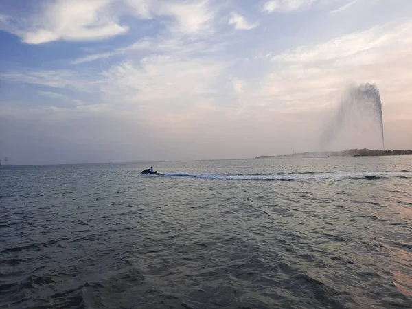 Beau Coucher Soleil Jeddah Corniche Corniche Djeddah Également Connue Sous — Photo