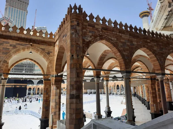 Visitantes Todo Mundo Realizam Tawaf Masjid Haram Meca Antes Das — Fotografia de Stock