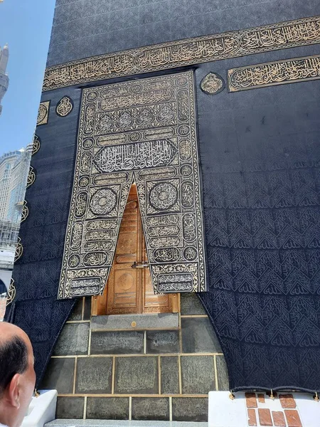 Hermosa Vista Kaaba Entrada Kaaba Masjid Haram Meca — Foto de Stock