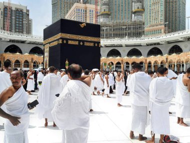 Pilgrims from all over the world are performing Tawaf in Masjid Al Haram in Mecca.