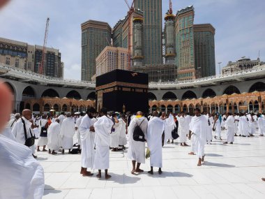 Pilgrims from all over the world are performing Tawaf in Masjid Al Haram in Mecca.