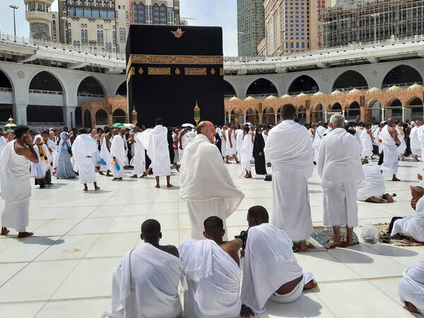 Pilgrims from all over the world are performing Tawaf in Masjid Al Haram in Mecca.