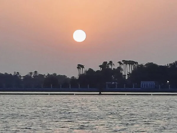 Uma Bela Vista Noite Pôr Sol Jeddah Corniche Jeddah Corniche — Fotografia de Stock