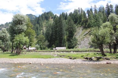 Neelum Vadisi 'nin çarpıcı güzelliği, Kashmir. Neelum Vadisi doğal güzelliği, yeşil vadileri, yüksek dağları ve güzel kristal berrak su nehirleriyle ünlüdür..