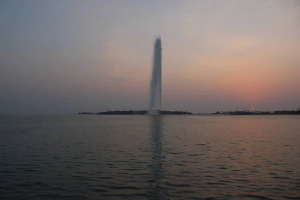 Incredibile Colorato Tramonto Una Bella Serata Sulla Jeddah Corniche — Foto Stock