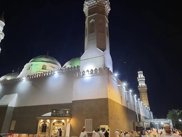 Gyönyörű Kilátás Nyílik Minaretek Kupola Quba Mecset Medina Szaúd Arábia — Stock Fotó