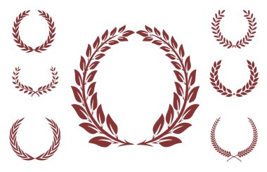 Set of seven award laurel wreaths
