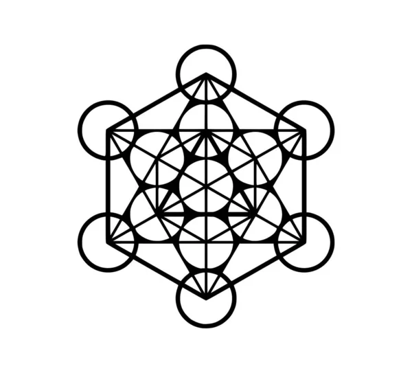 Cube Metatron Sacred Geometry — Stockvector