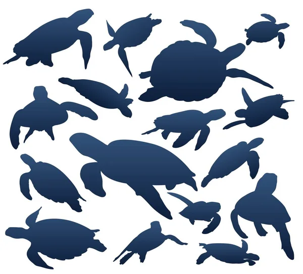 Set Chillout Sea Turtles — Vector de stock