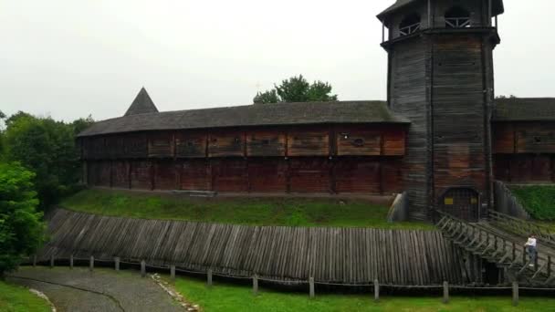 Reconstrucción Antigua Fortaleza Cosaca Protectora — Vídeos de Stock